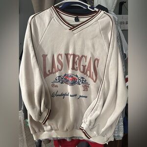 Cream Las Vegas Graphic Sweater